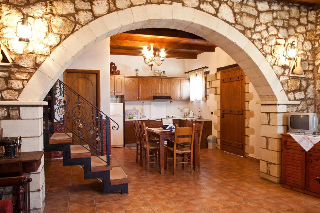 Kuchyň nebo kuchyňský kout v ubytování Tsivaras Villas