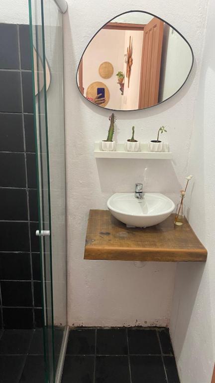 Koupelna v ubytování Mini casa Tiradentes