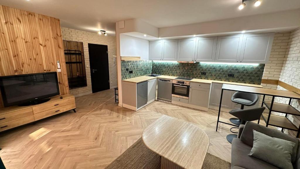 Η κουζίνα ή μικρή κουζίνα στο Apartament Bulwary Chrobrego 11c