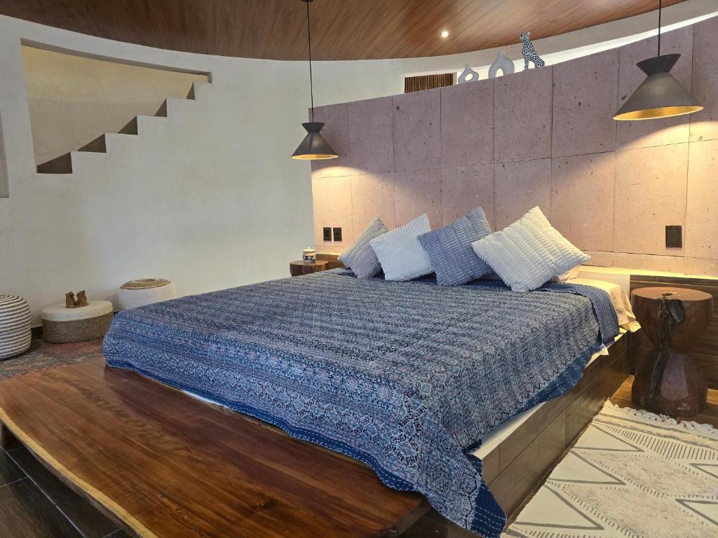 Postel nebo postele na pokoji v ubytování Villa con jacuzzi en Bacalar
