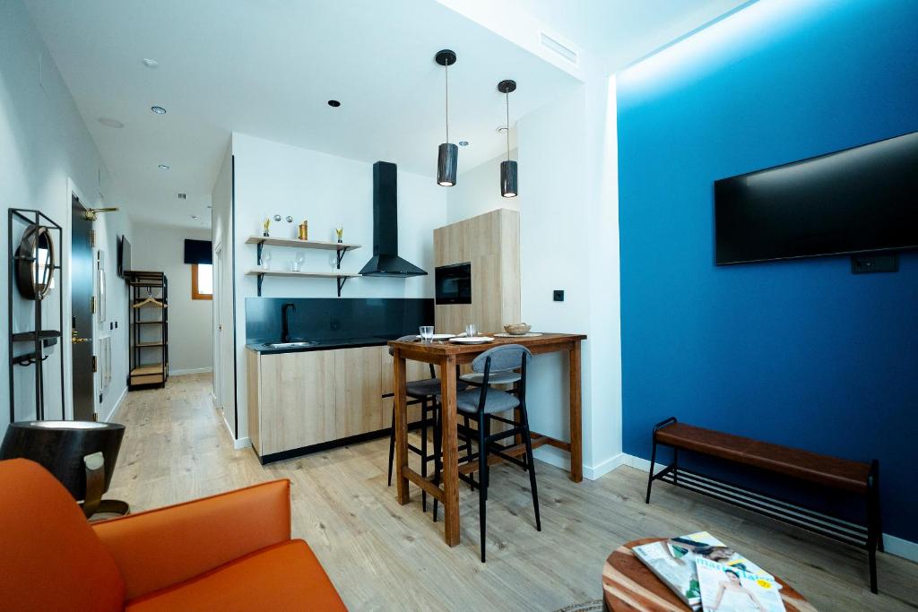 Kuchyň nebo kuchyňský kout v ubytování Aparthotel Luz de Gades - Suites Spa Gym - Adults Only