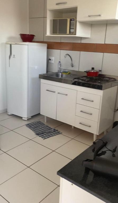 Η κουζίνα ή μικρή κουζίνα στο Apartamento Festa do Peão