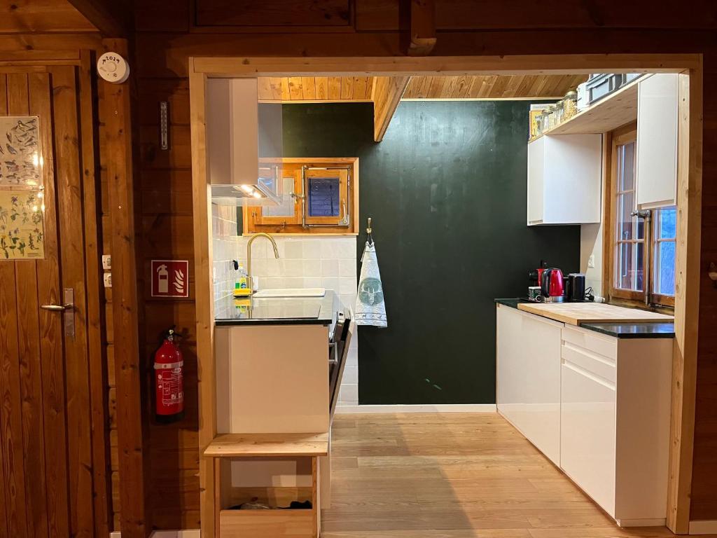 Kuchyň nebo kuchyňský kout v ubytování Chalet im Gus - Flumserberge & Walensee