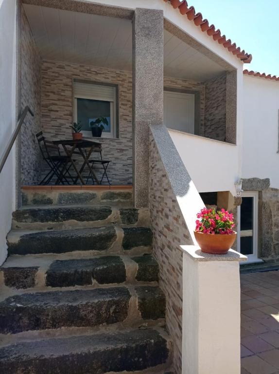 a set of stairs leading to a house at El Legado de Acha in Cambados