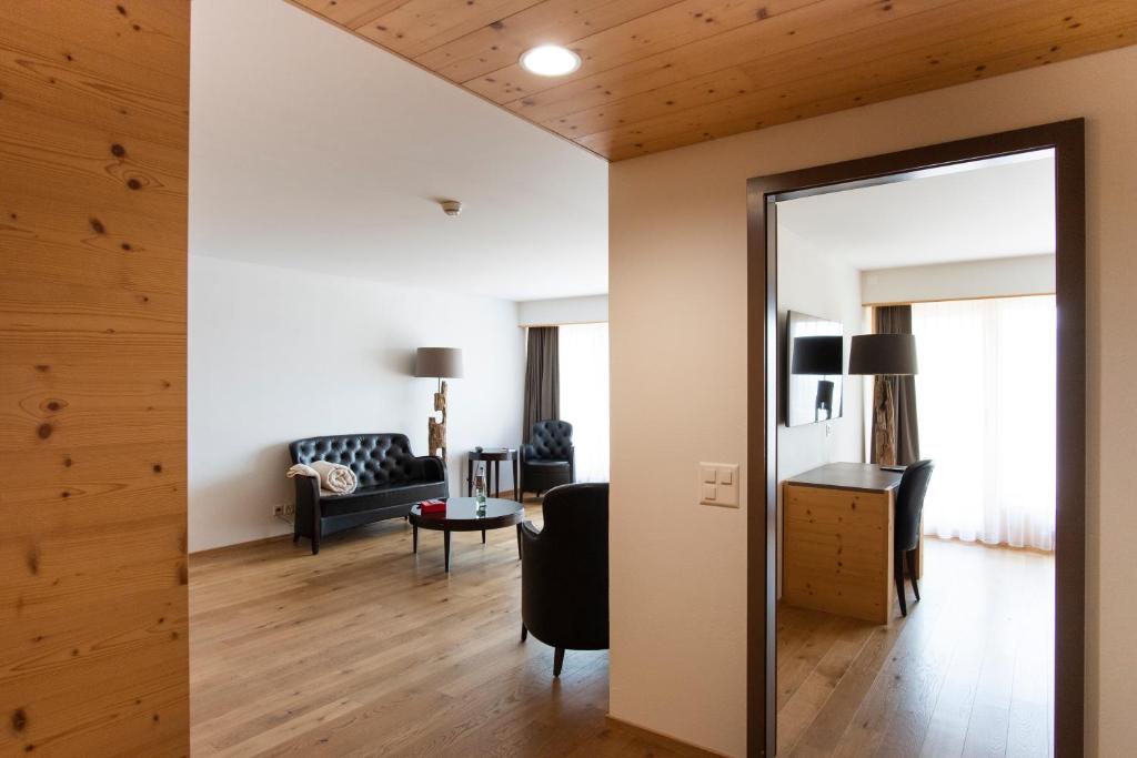 Posezení v ubytování Hôtel Cailler & Bains de la Gruyère