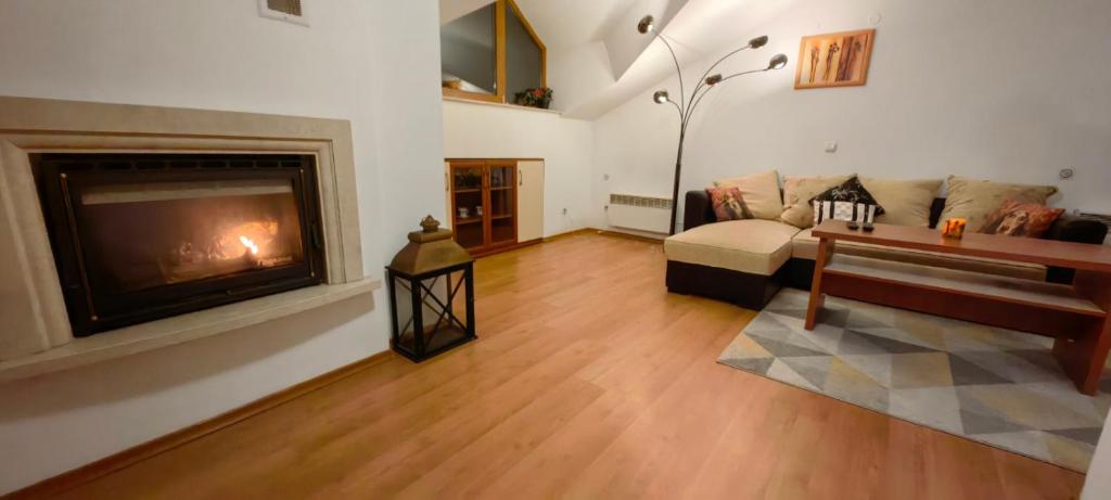 Posezení v ubytování Two bedroom flat in Magernitsa