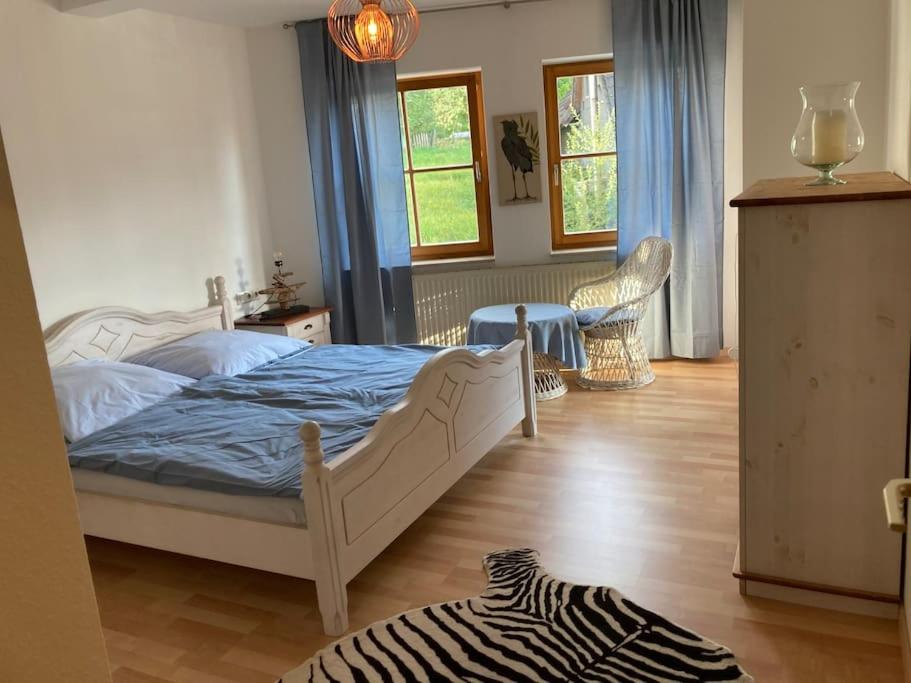 Katil atau katil-katil dalam bilik di Großzügige, helle 3,5 Zimmer Wohnung