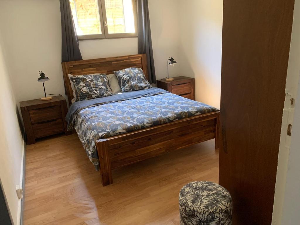 Postel nebo postele na pokoji v ubytování Appartement Villèle