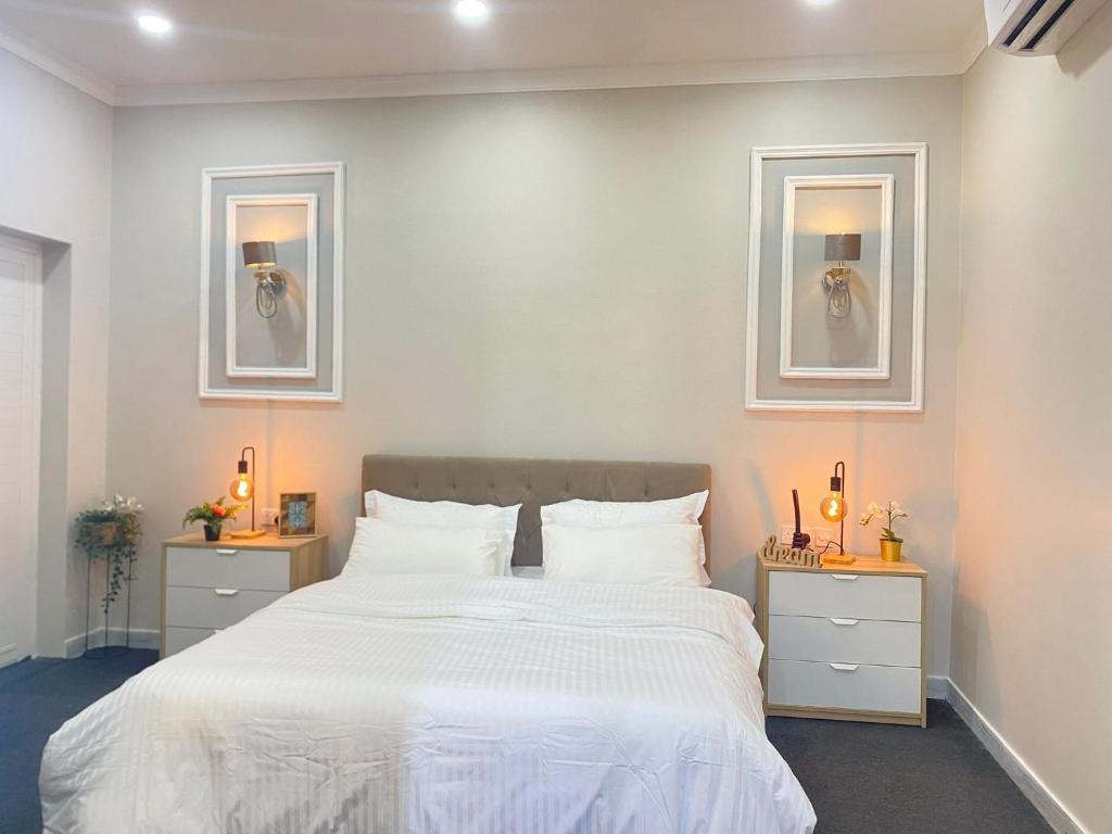 Postel nebo postele na pokoji v ubytování استراحة دسمان