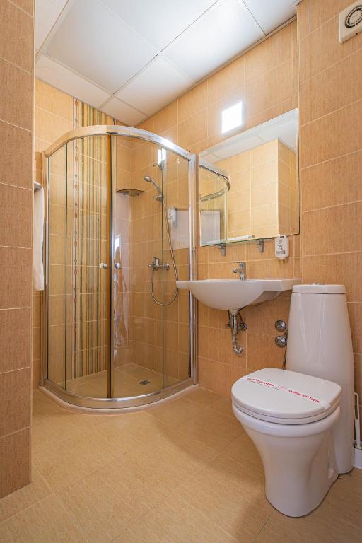 Koupelna v ubytování Valeo Hotel