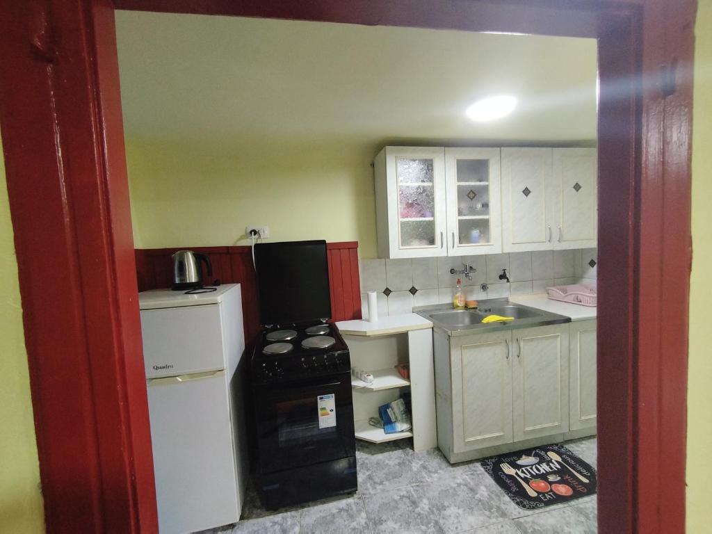 Kuchyň nebo kuchyňský kout v ubytování Heli budget condo