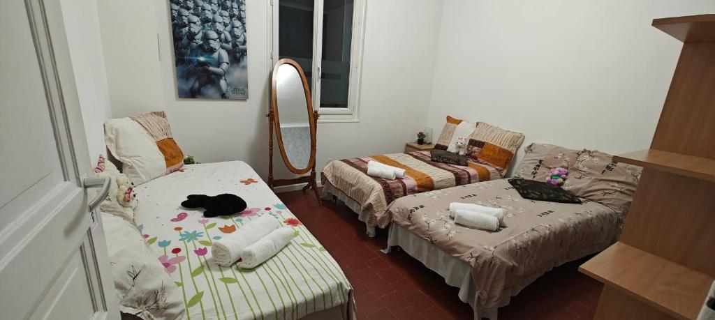 Postel nebo postele na pokoji v ubytování AMCP Gîte - Montgiscard