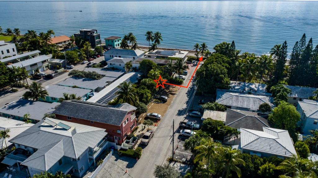 an aerial view of a resort next to the water at The Desoto - Oceanview Inn in Hollywood