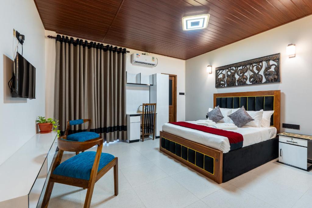 Postel nebo postele na pokoji v ubytování Golden stars hotel Dambulla