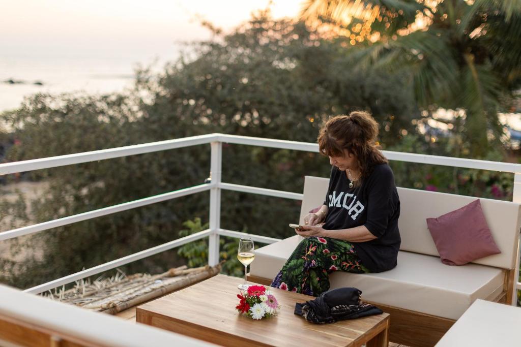 Balkón nebo terasa v ubytování Destiny Goa Beach Resort