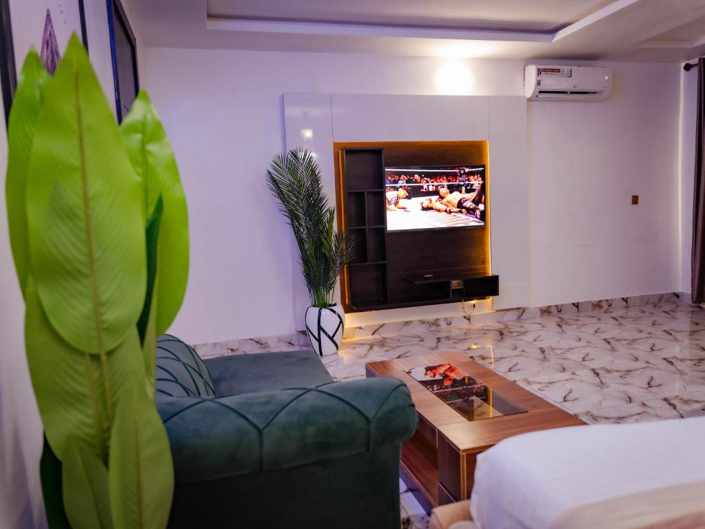 TV a/nebo společenská místnost v ubytování 247 Luxury Hotel