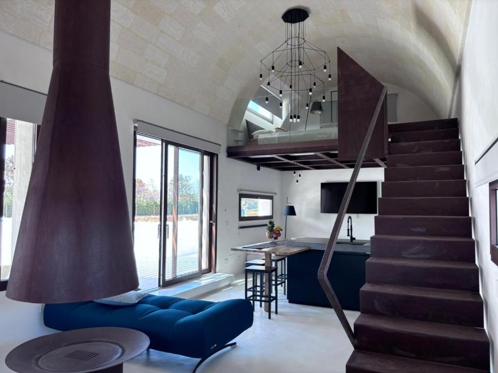 Posezení v ubytování Aeneas Villa Pool & Jacuzzi al mare Torre Guaceto