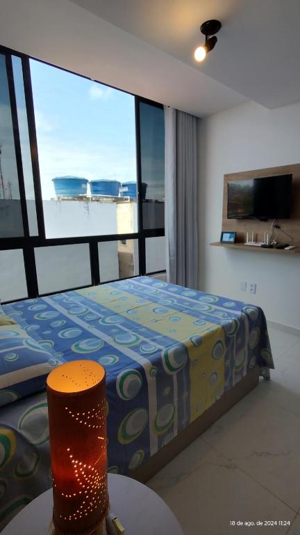 Un ou plusieurs lits dans un hébergement de l'établissement Flat 310 Porto City Porto de Galinhas Perto de Tudo