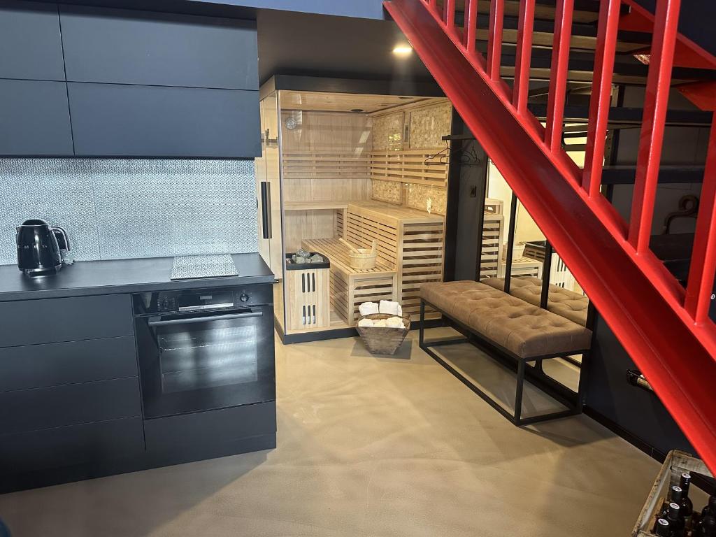 Kuchyň nebo kuchyňský kout v ubytování Art Apartmens Kyjov