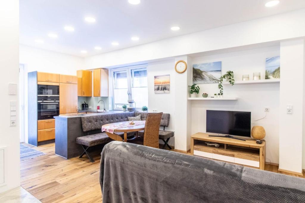 Kuchyň nebo kuchyňský kout v ubytování Ferienwohnung Ternberg