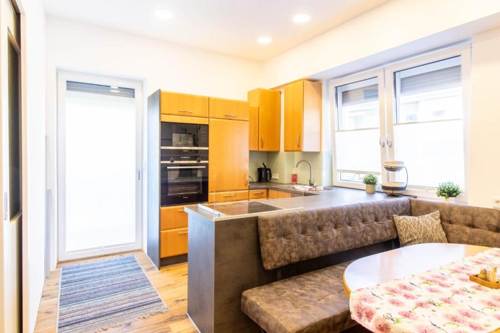 Kuchyň nebo kuchyňský kout v ubytování Ferienwohnung Ternberg