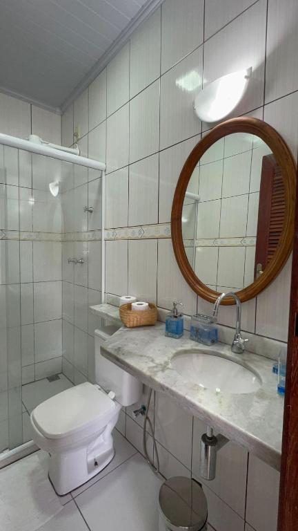 Koupelna v ubytování Casa das Tartarugas