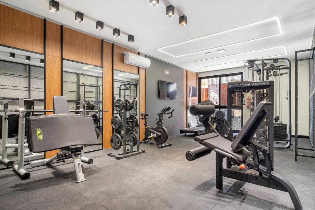 Fitness centrum a/nebo fitness zařízení v ubytování Welter You Piscina Aquecida Centro by Achei