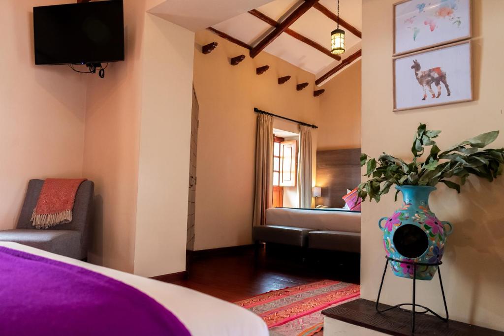 TV a/nebo společenská místnost v ubytování Union Hotel Cusco