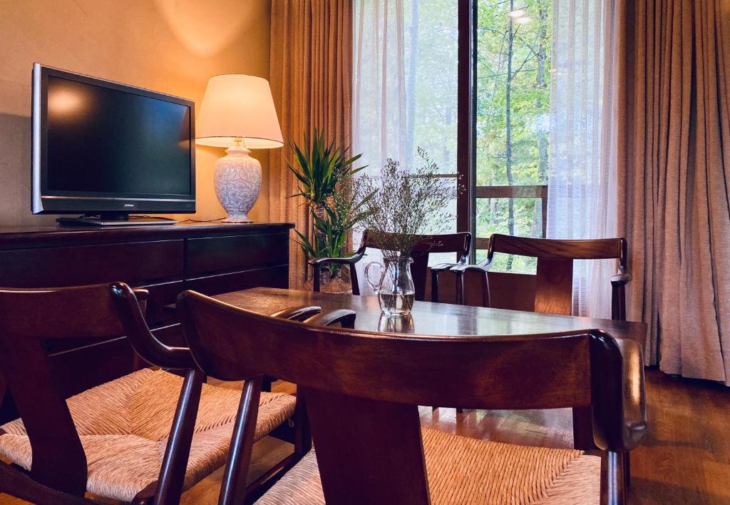 TV a/nebo společenská místnost v ubytování Hotel Wohnen