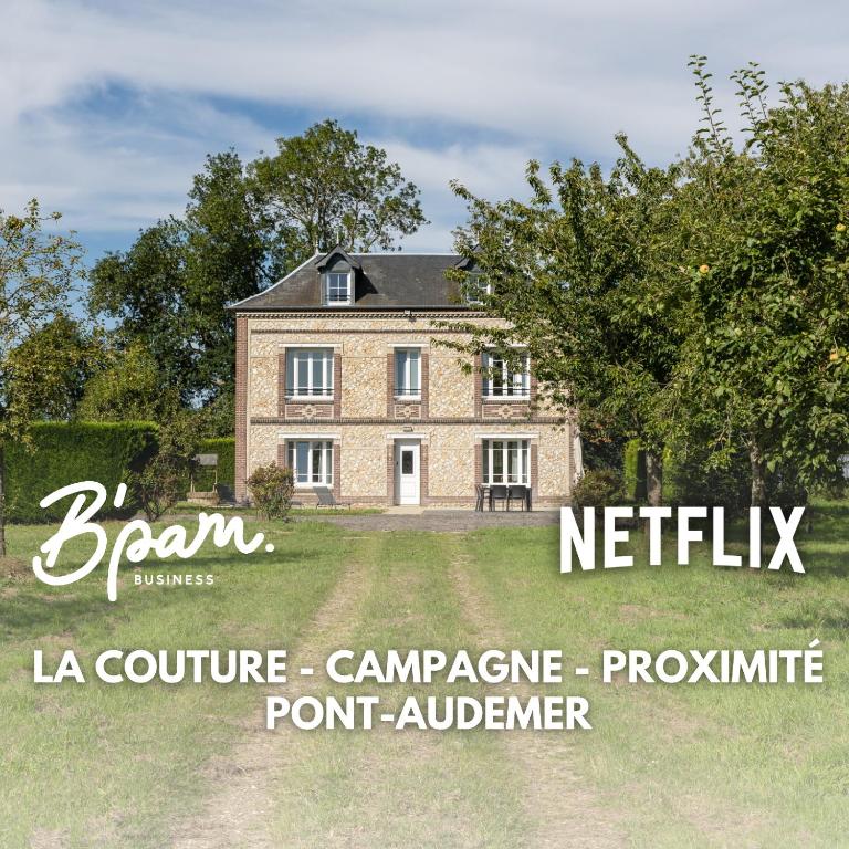 une image d'une maison avec le texte benjamin la couronne campagne point dans l'établissement La Couture - Campagne Normande - Proximité Pont-Audemer, à Saint-Mards-de-Blacarville