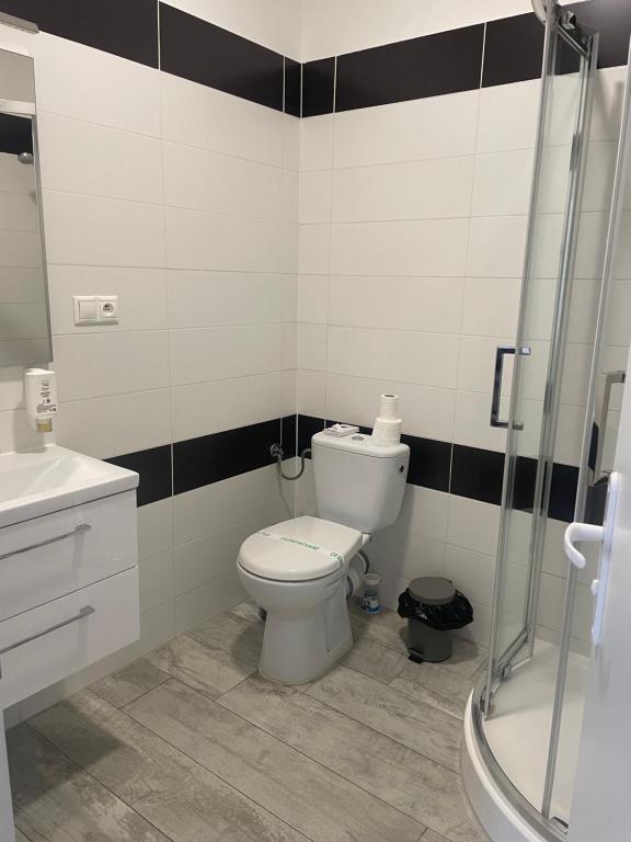 Koupelna v ubytování Hotel Slanica
