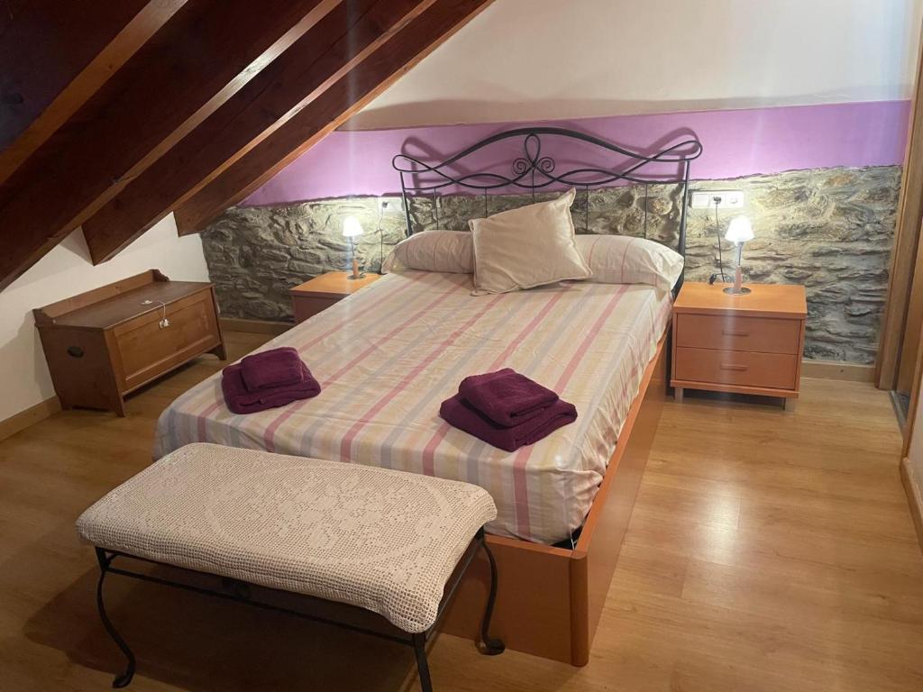 Postel nebo postele na pokoji v ubytování Apartamento Duplex en Rialp - ARS
