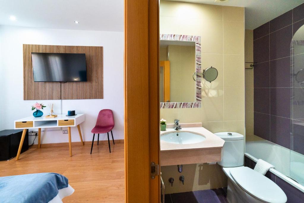 Koupelna v ubytování Hotel Puerta de Cazorla