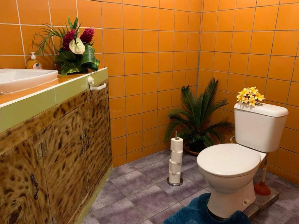 Koupelna v ubytování Lemon House