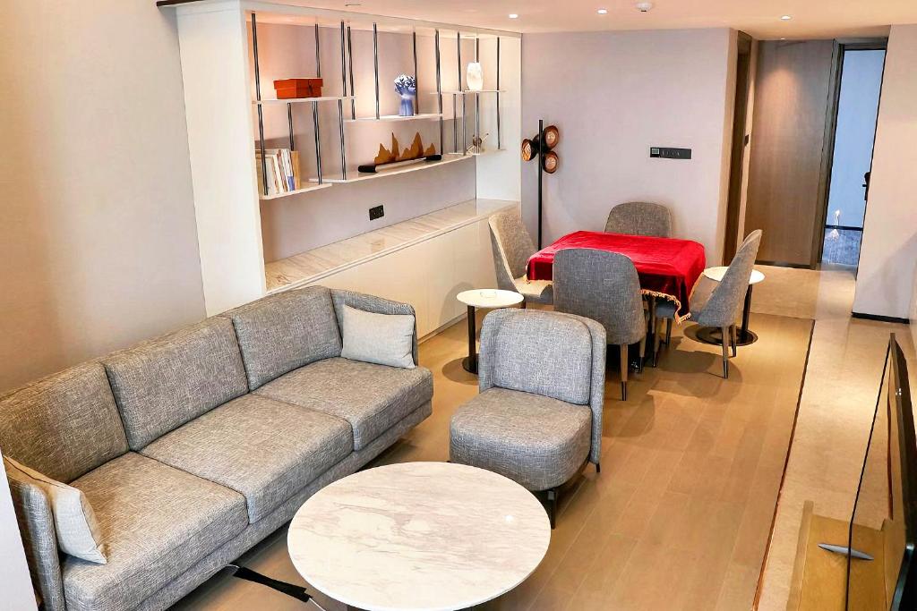 Posezení v ubytování Crowne Plaza Wuhan Development Zone by IHG