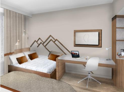 Postel nebo postele na pokoji v ubytování Mercure Ax Les Thermes
