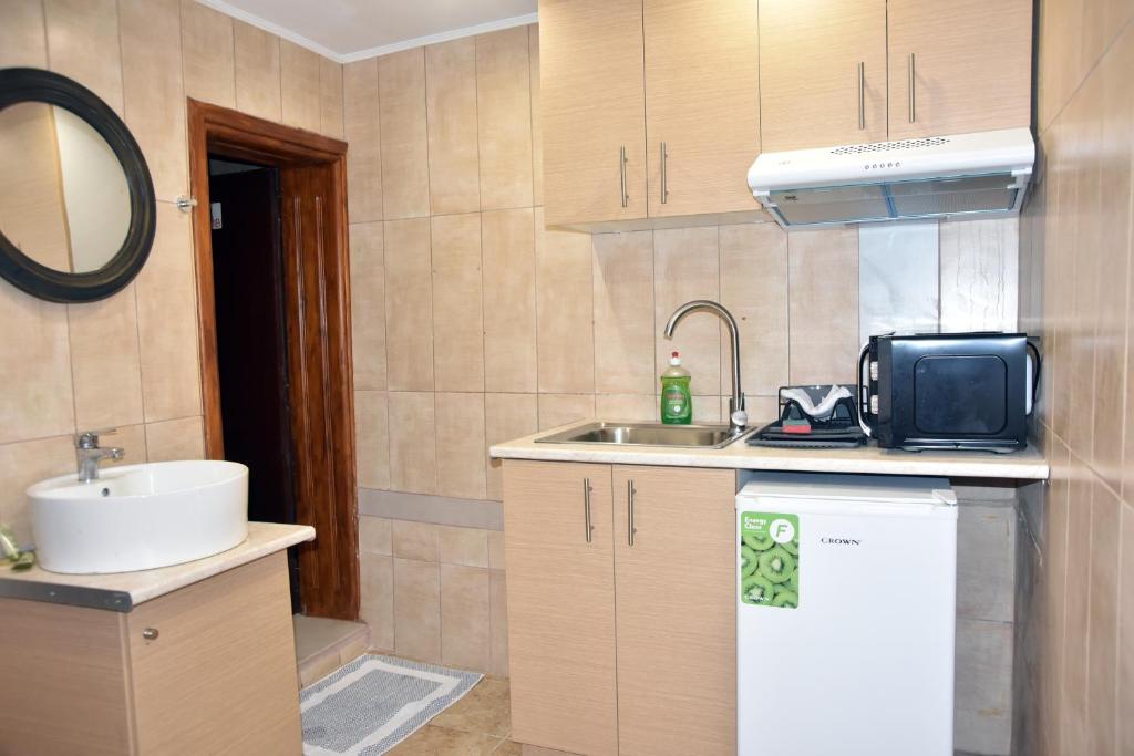 Kuchyň nebo kuchyňský kout v ubytování Jimmy's Apartments