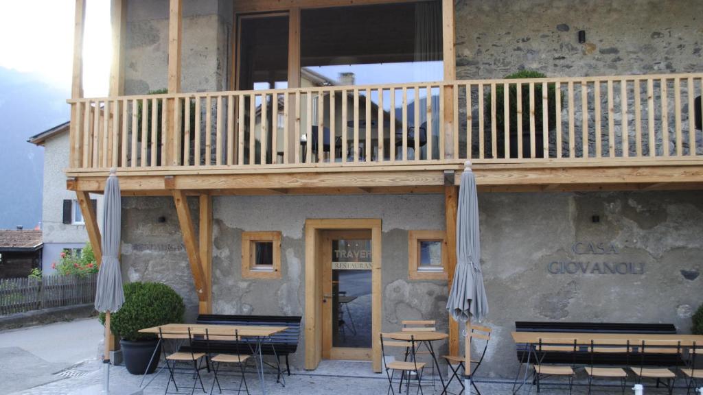 Balkón nebo terasa v ubytování Boutique Hotel Casa Giovanoli