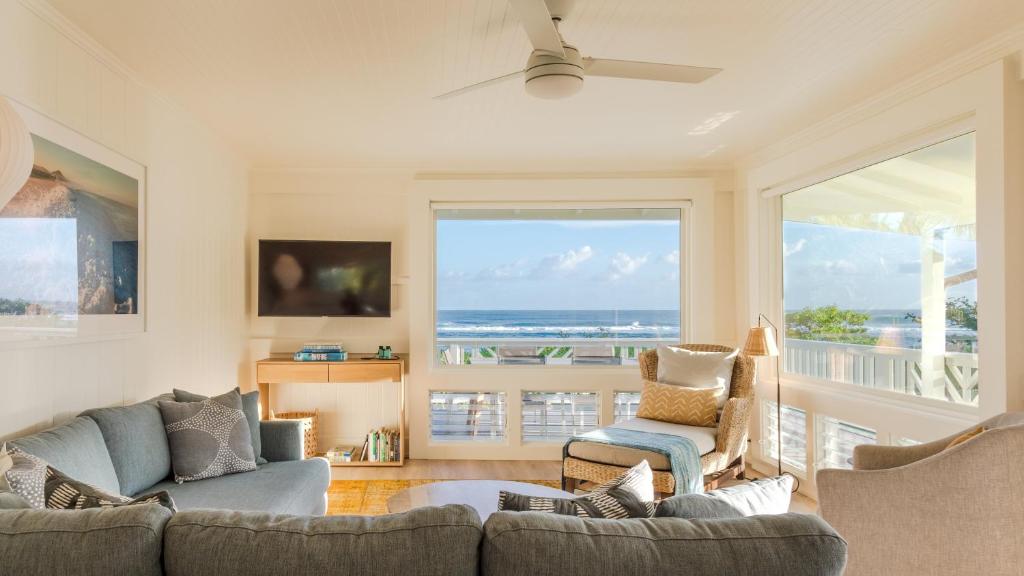 Posezení v ubytování Hale Kalani home