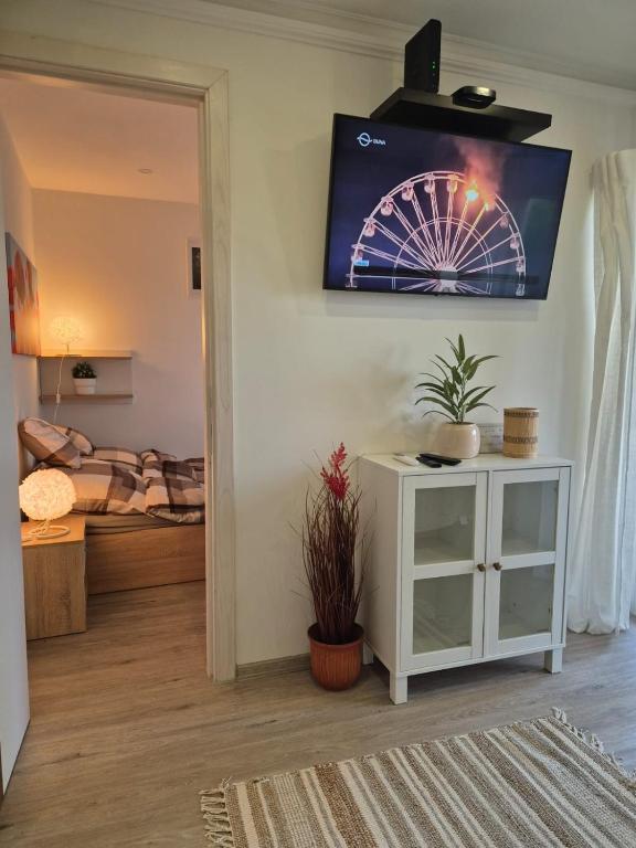 TV a/nebo společenská místnost v ubytování Bona Casa Vendégház