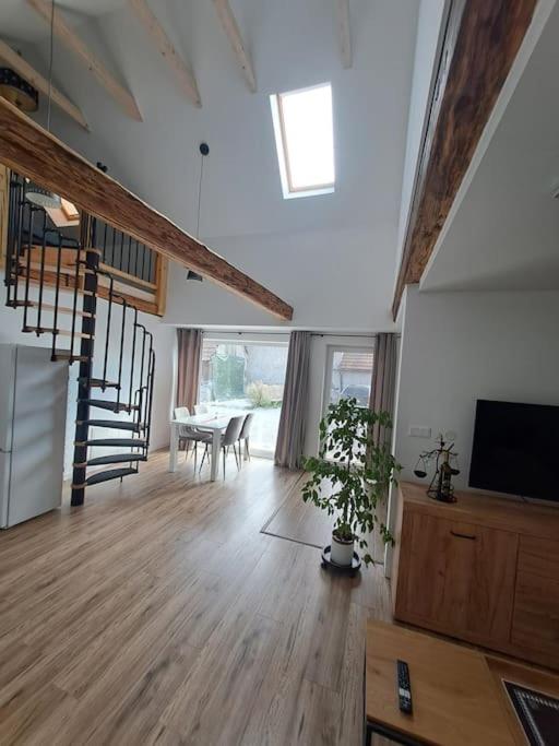 TV a/nebo společenská místnost v ubytování Apartmán Loft