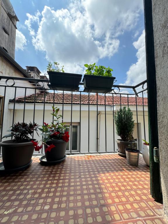Balkón nebo terasa v ubytování Bricks House