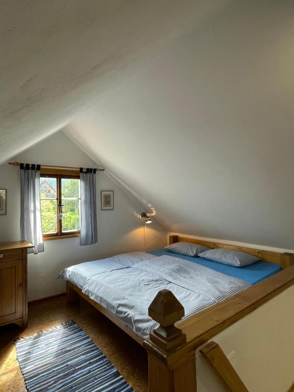 Postel nebo postele na pokoji v ubytování Apartmán U Růži