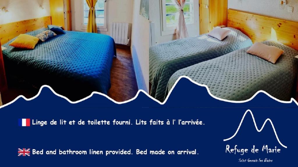 Posteľ alebo postele v izbe v ubytovaní Appartement avec piscine & jardin pied de la télécabine