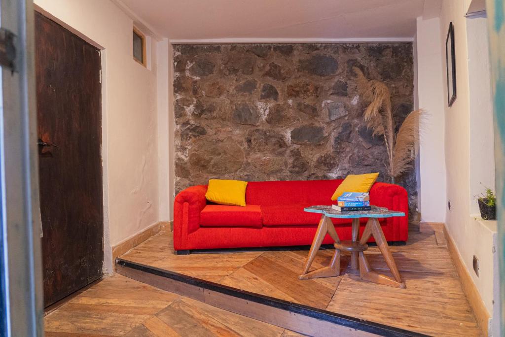 Istumisnurk majutusasutuses Supertramp Hostel Cusco