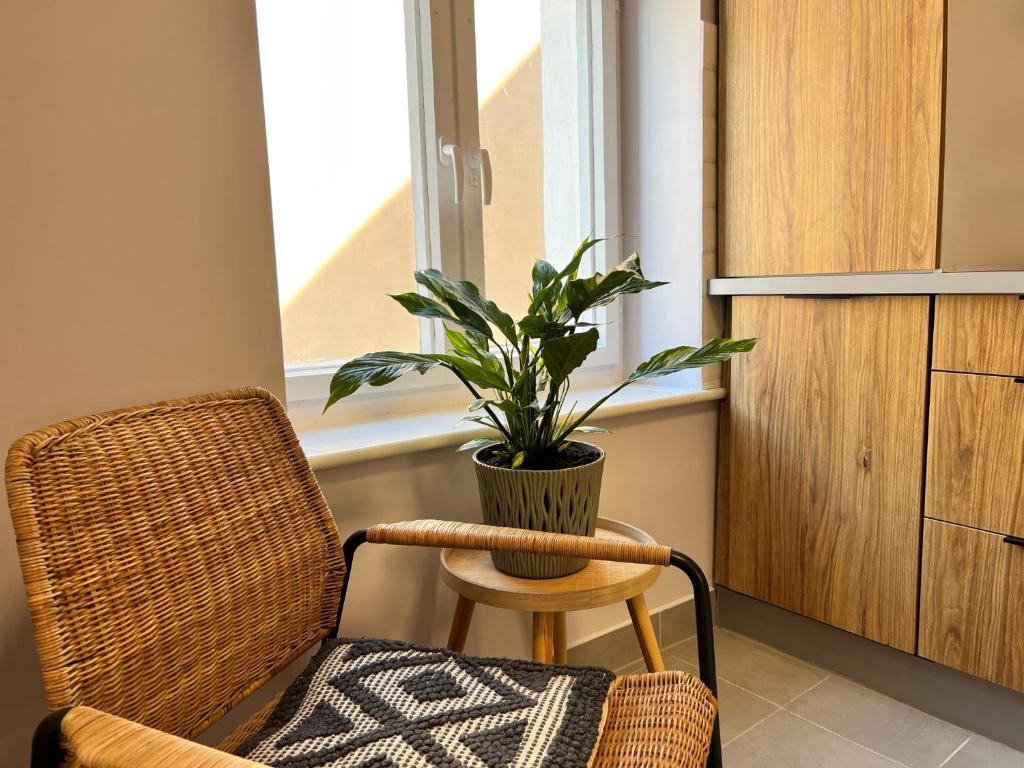 Posezení v ubytování Apartament Sudeckie Boho