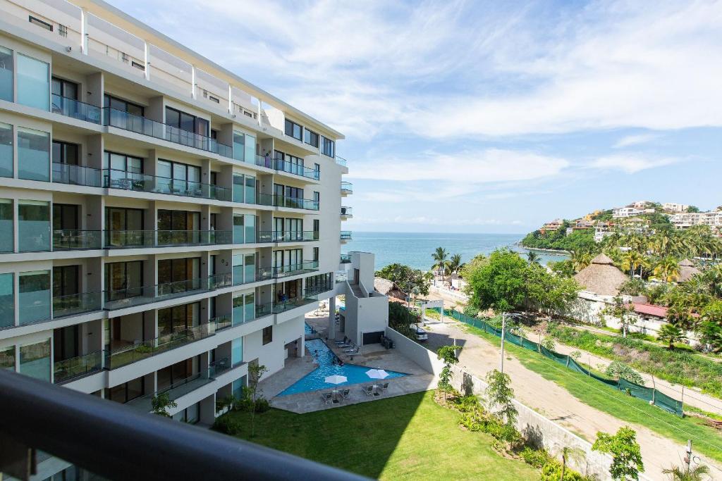 Apartment mit Meerblick in der Unterkunft Hermoso Estudio frente al mar, Zantamar 306 in La Cruz de Huanacaxtle