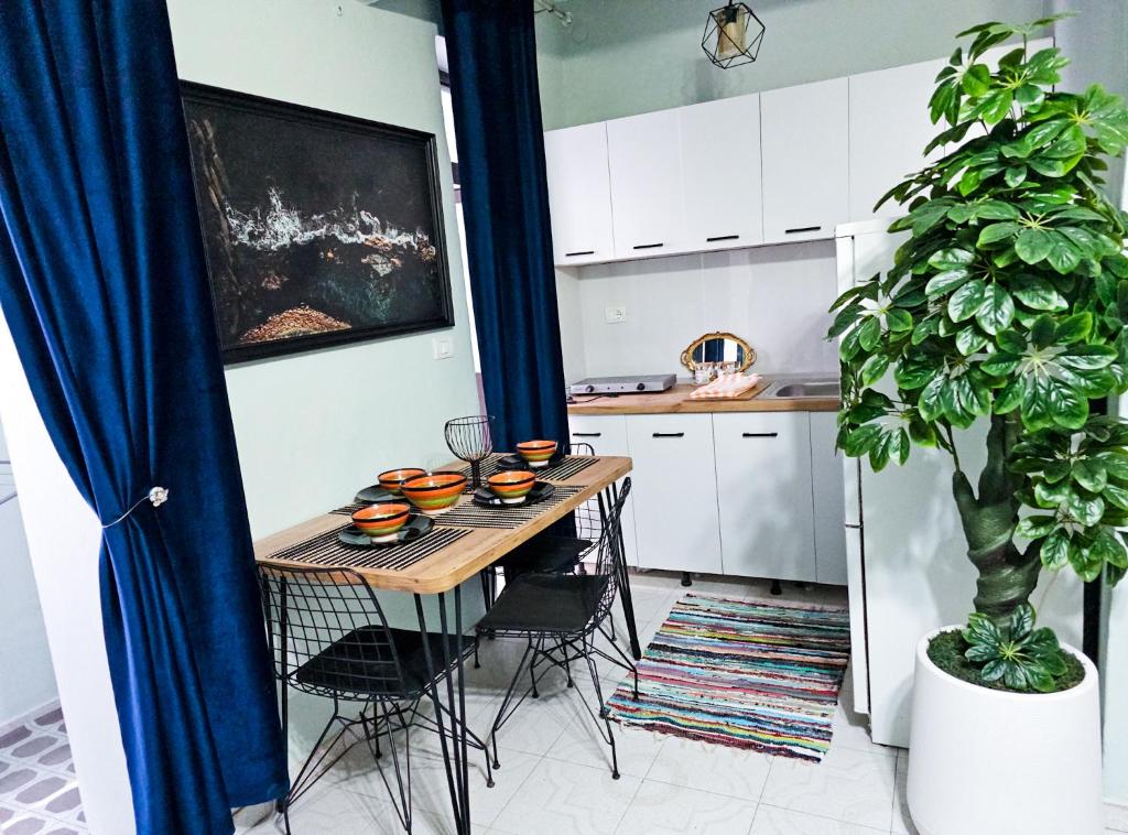 Kuchyň nebo kuchyňský kout v ubytování Klea Apartments