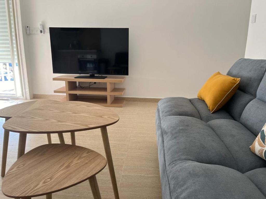 TV a/nebo společenská místnost v ubytování Superbe 2 chambres avec piscine