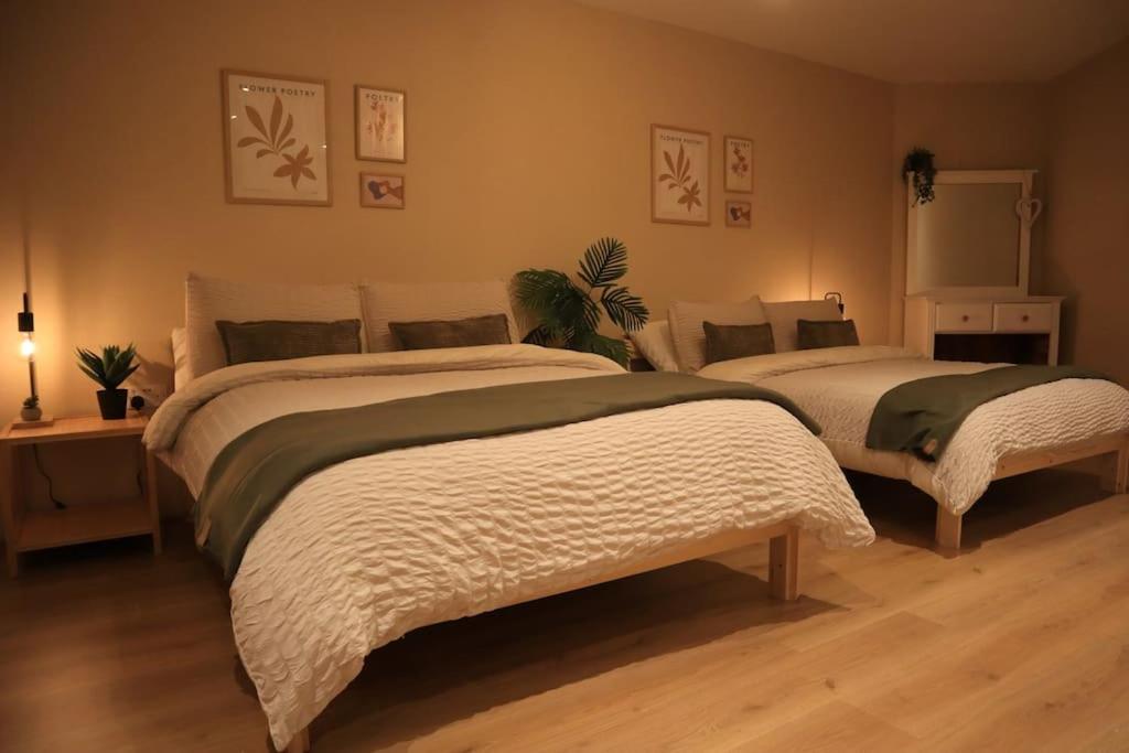 Postel nebo postele na pokoji v ubytování Modern Studio Apartment in Cashel